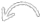 White curved arrow