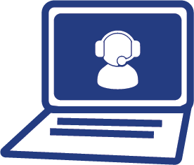 headset avatar on laptop screen