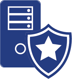 device with shield that has star inside