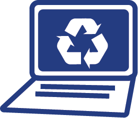 laptop with recycle symbol on screen