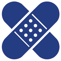 2 plasters in cross pattern
