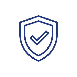 shield with tick inside outline logo