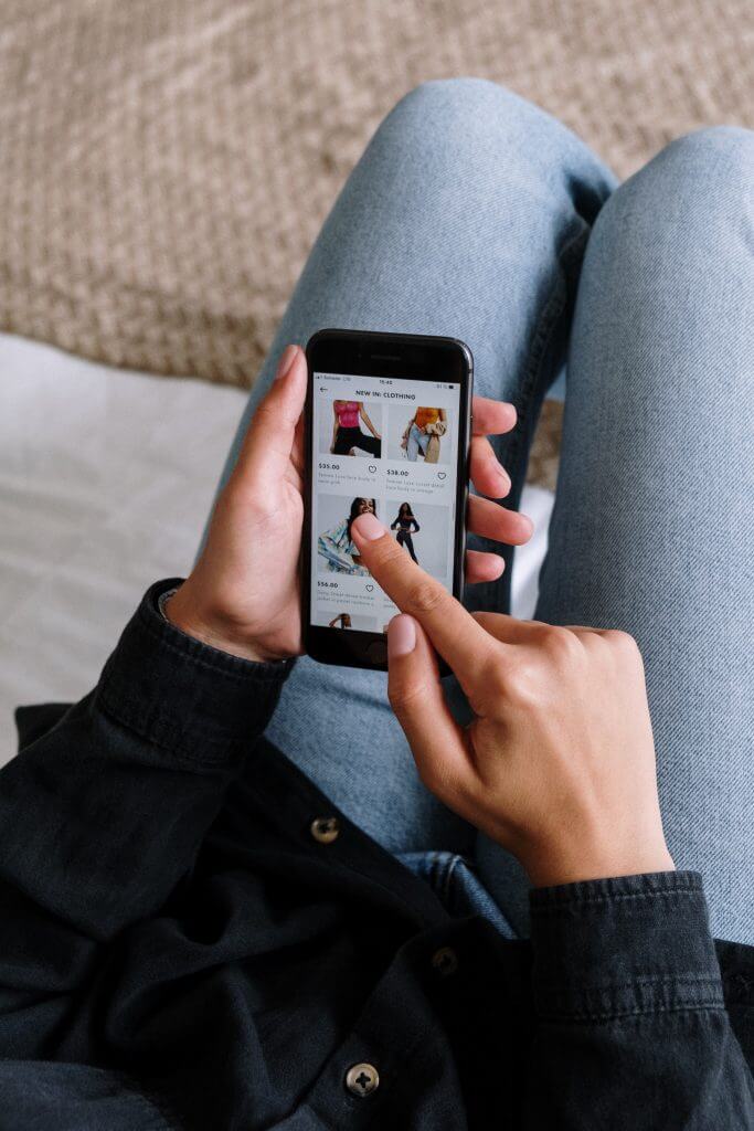 scrolling on phone