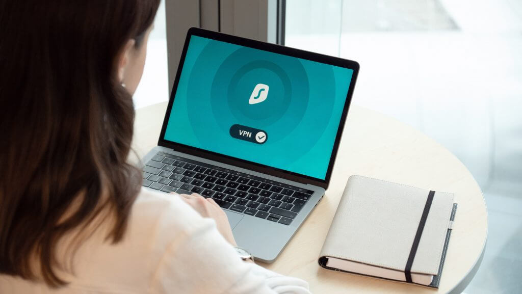 laptop with vpn showing on screen